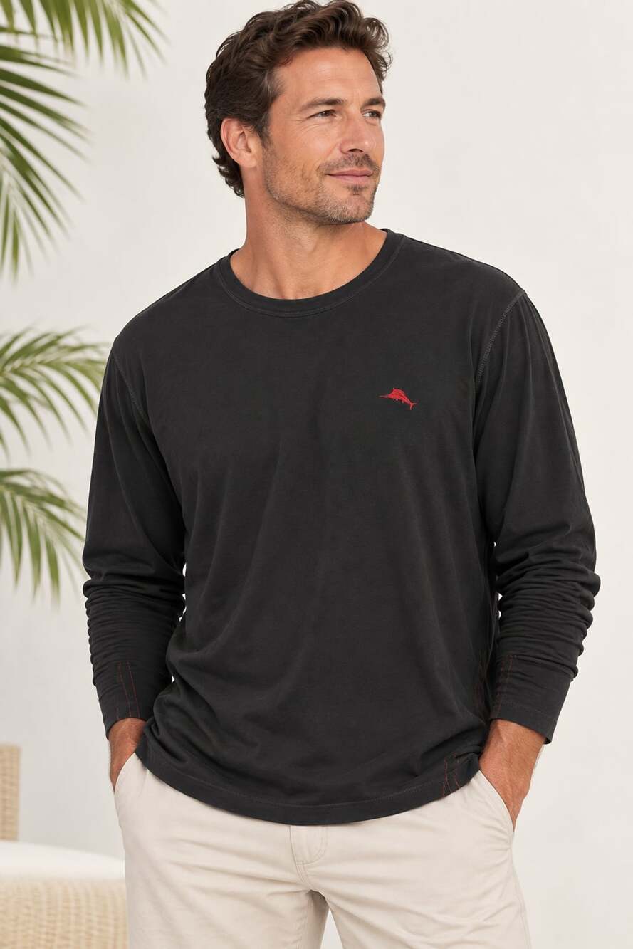 Tommy Bahama Pima Cotton Long Sleeve Graphic Tee Size XL